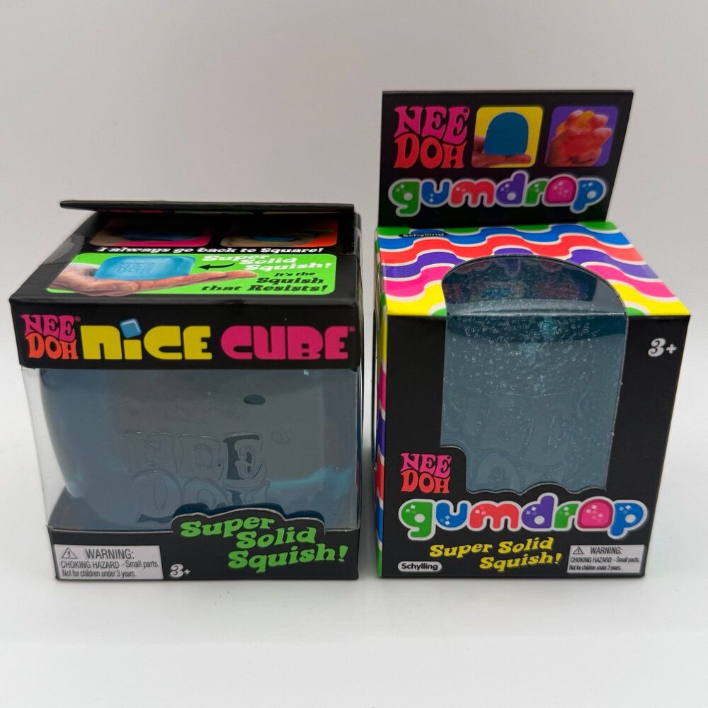 [2 PC] Schylling - NeeDoh Blue Bundle: Nice Cube, Gumdrop
